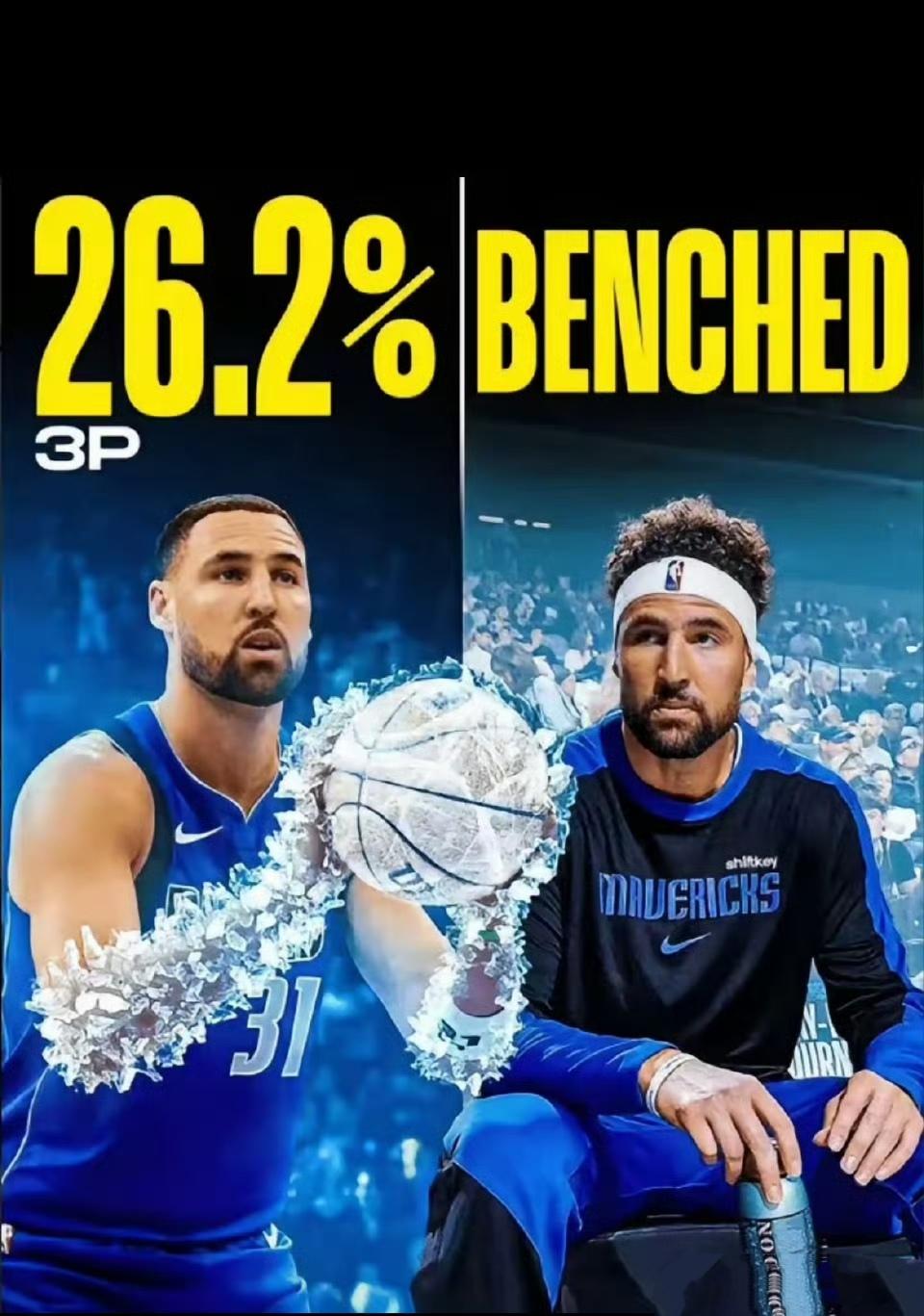 事实证明谁离开库里都不行，本赛季汤普森要没了。场均8.2分，两分球30%，三