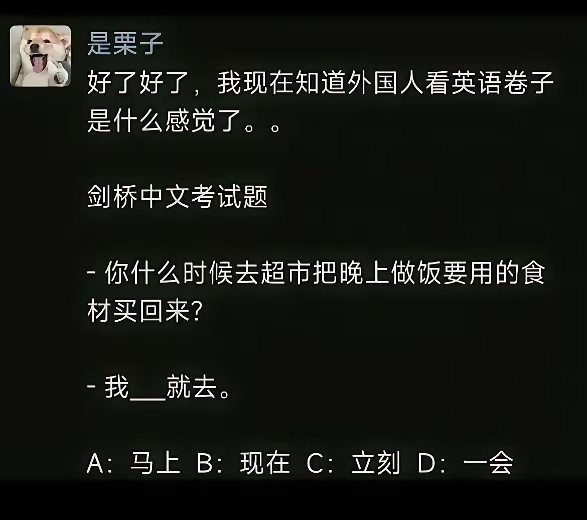 糟了身为中国人感觉ABCD都可以​​​