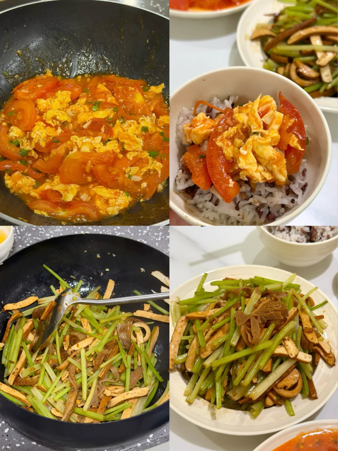 芹菜香干炒毛肚/番茄炒蛋太下饭了/附教程