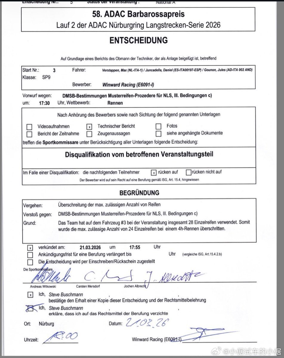 维斯塔潘在夺冠后又被取消成绩了，原因是车队违规使用了7套轮胎，而赛会规定最多只能