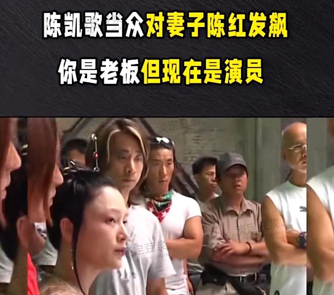 嘛呀！看导演陈凯歌也太“横”了，现场拍戏时当着很多人的面使劲儿数落陈红，给陈红说