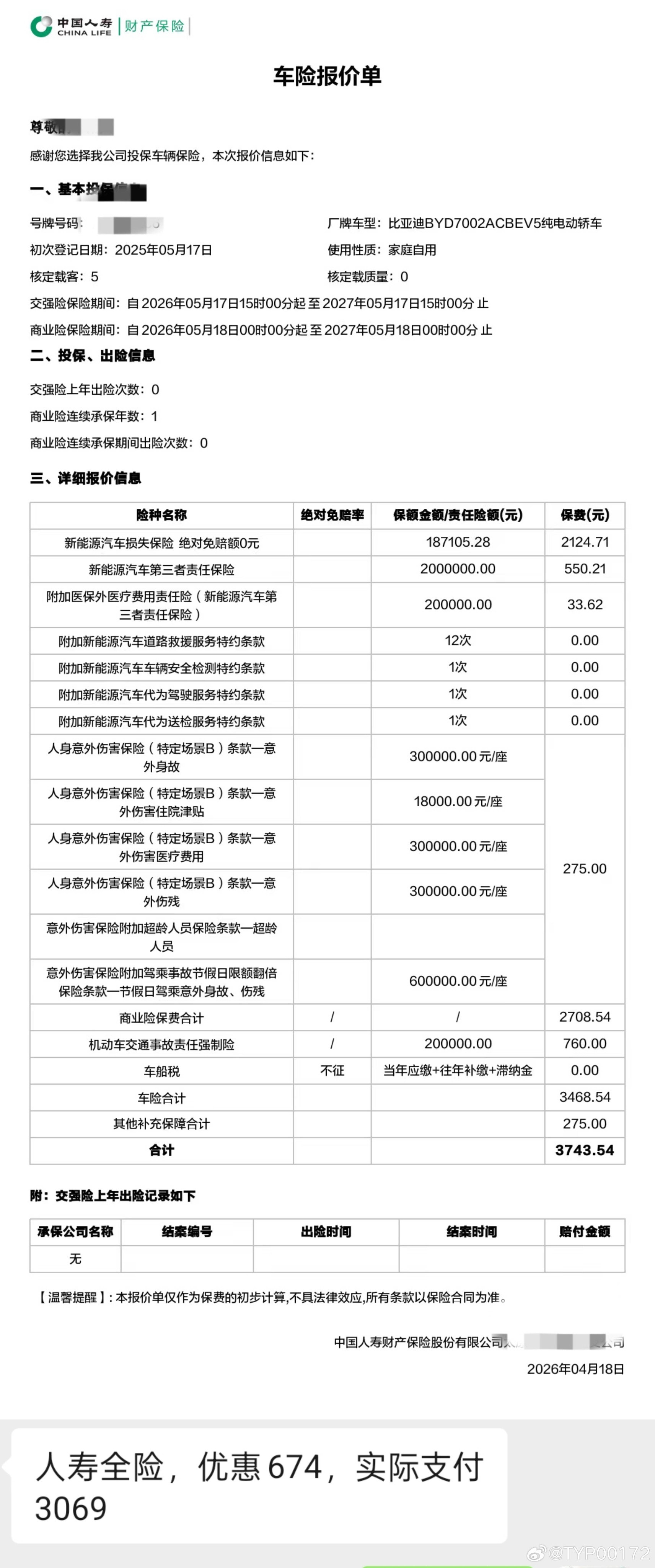 比亚迪汉L的续保费用，你觉得贵不贵？