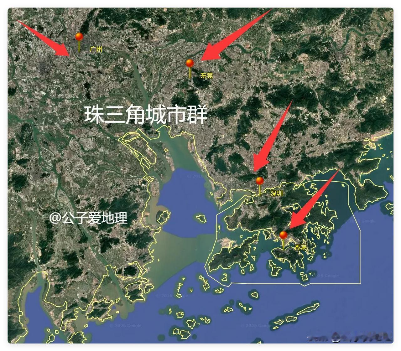 四座顶尖城市紧紧抱团，珠三角实力碾压全球城市群。当纽约还在为跨州通勤修高铁，