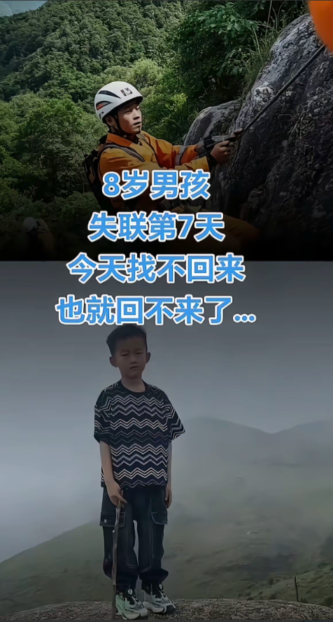 福建莆田8岁男孩失联第7天了，今天找不回来估计也就回不来了。那么多天如果还在山