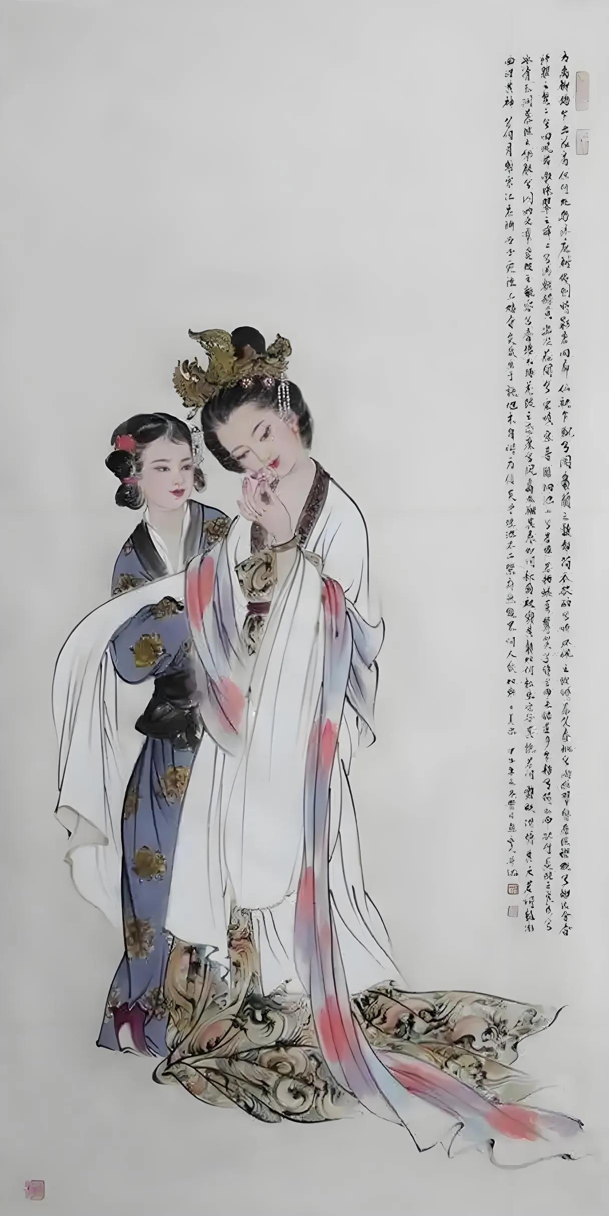 《红楼梦》秦可卿的卧房里，有唐伯虎画的《海棠春睡图》，两边有宋学士秦太虚写的一副