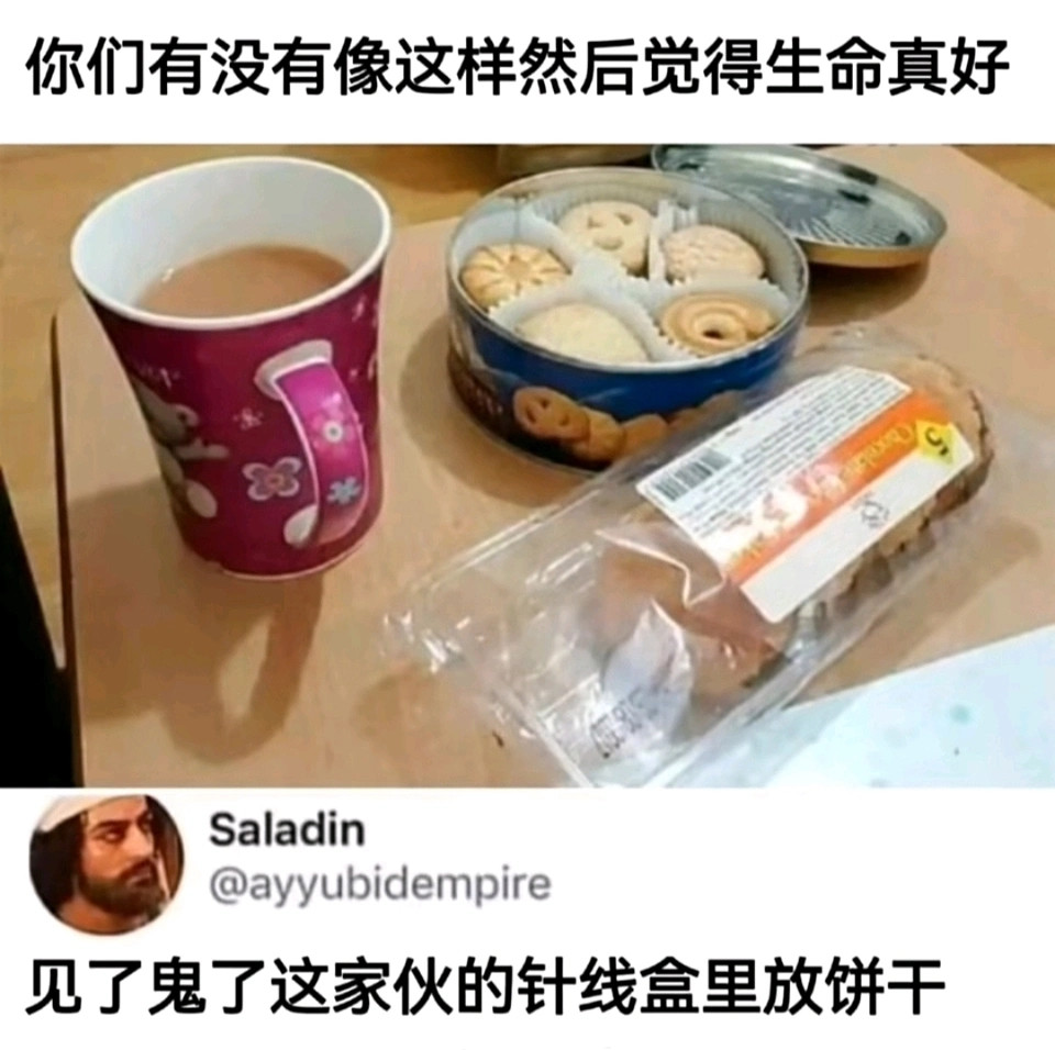 这家伙的针线盒里放饼干