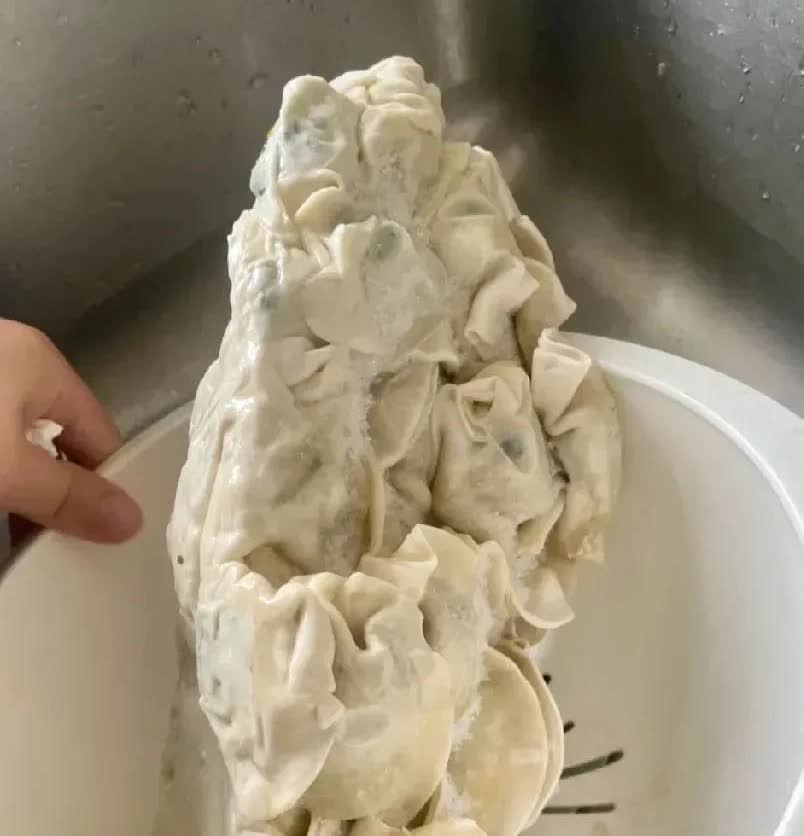 浙江，一名女子包了些韭菜馅饺子，由于包多了，剩下的就放进了冰箱。两天后，她打算把