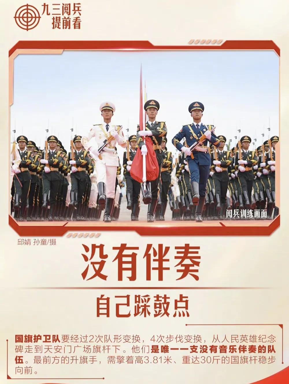 阅兵除了大量先进装备备受瞩目之外，其实一开始的国旗护卫队也是非常值得关注。最开