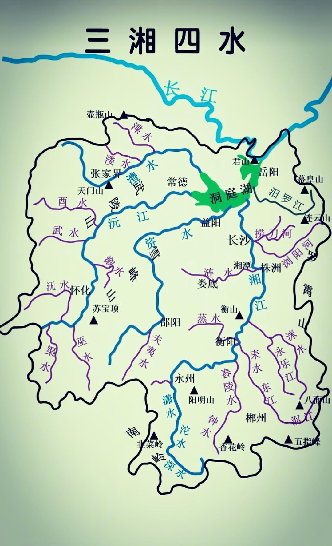 三湘四水湖南本地朋友把“三湘四水”挂在嘴边，起初只当是一句泛指湖南的顺口统称，