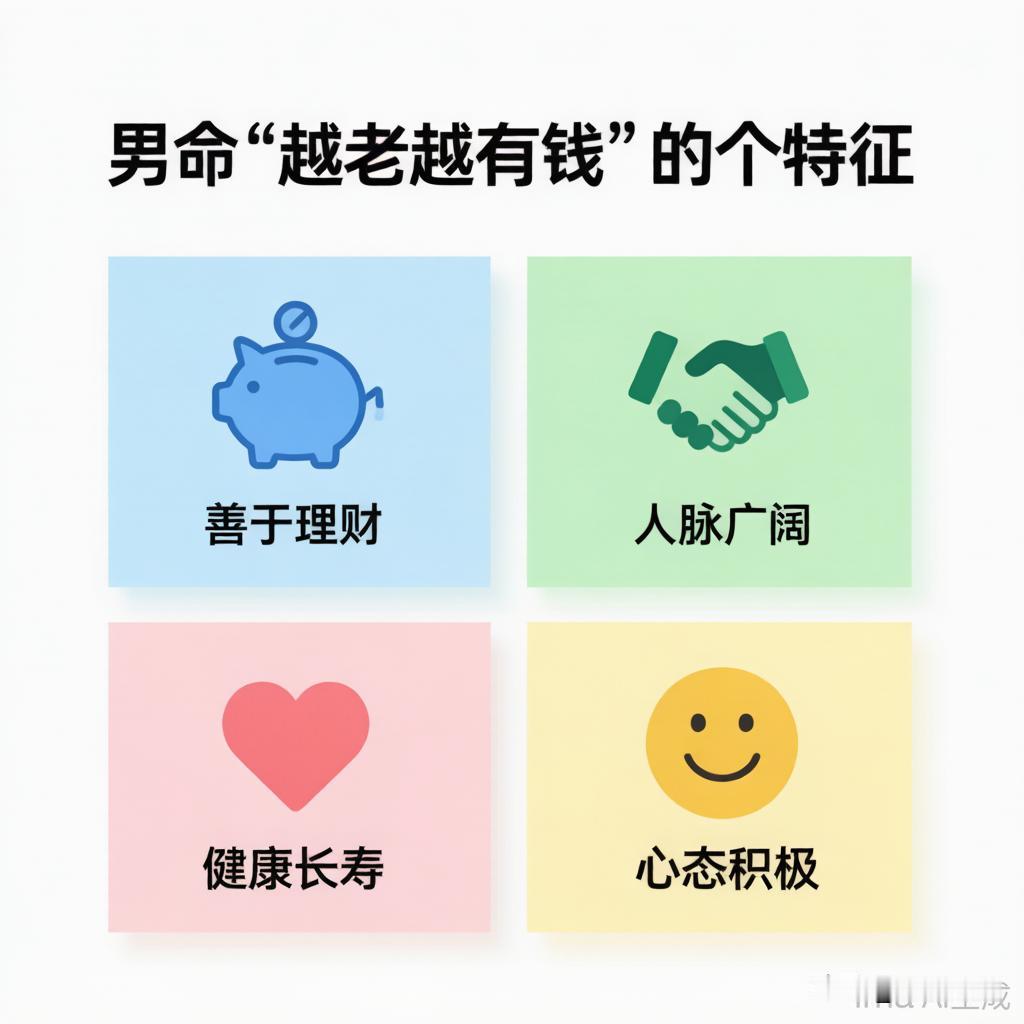 🔥男命“越老越有钱”的4个特征（民俗视角+现实逻辑，供参考！）很多朋友好