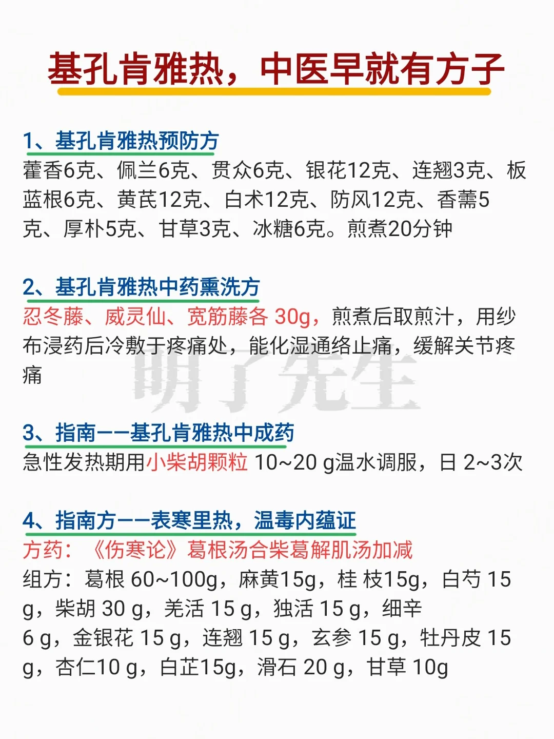 基孔肯雅热，中医早就有方子