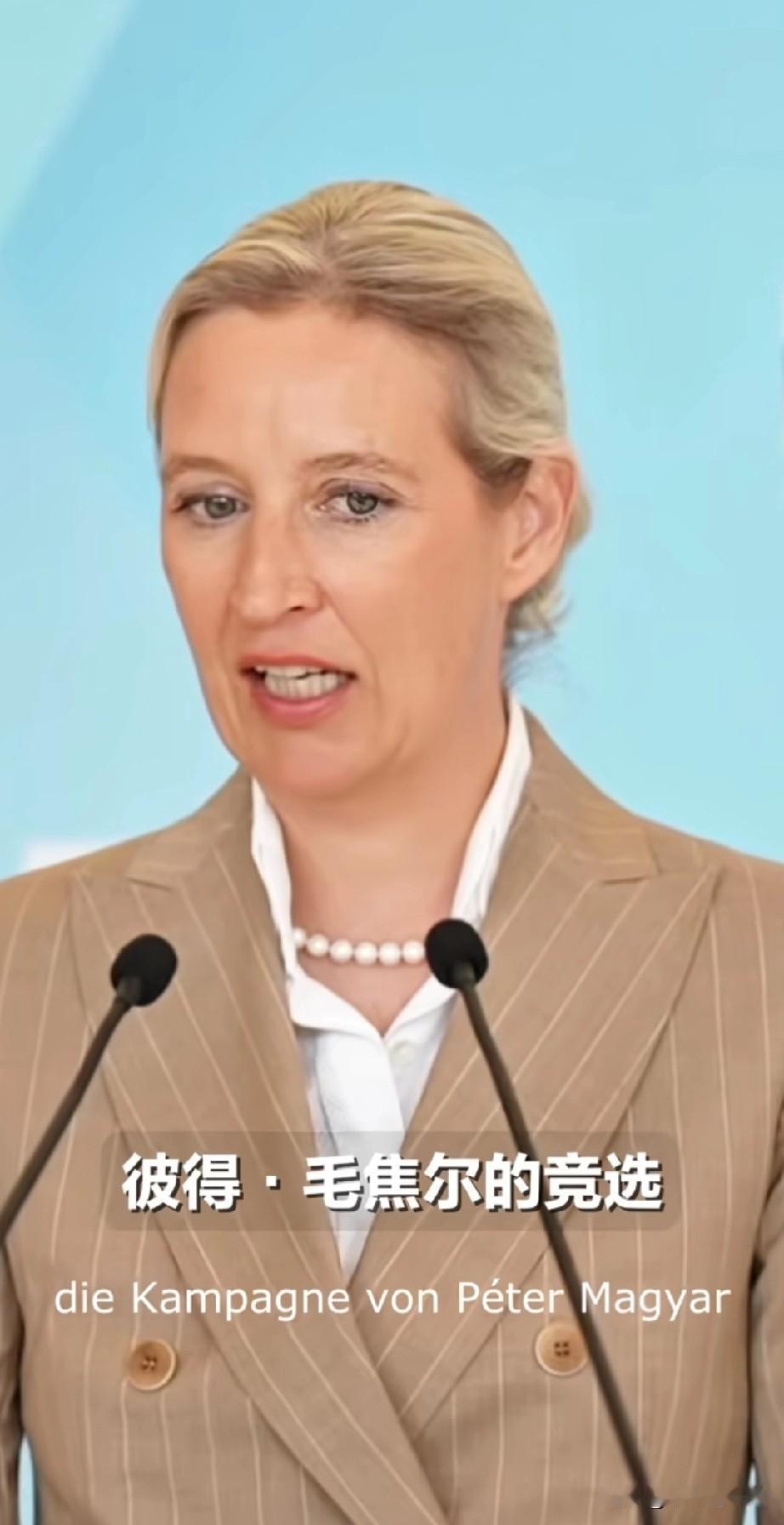 世界报记者问：魏德尔女士，随着欧尔班在匈牙利的选举失利，你们在欧洲失去了一位重要