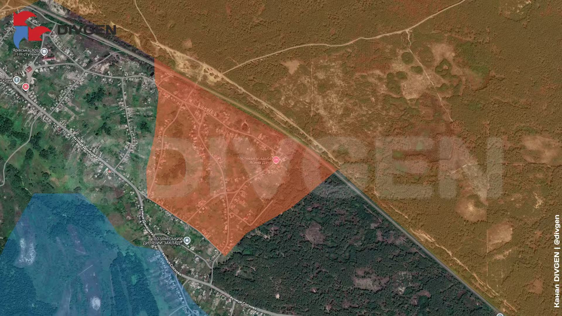 顿涅茨克北部，红利曼西部，西部集群在亚瓦罗东部附近又敲下一块，这是要彻底把红利