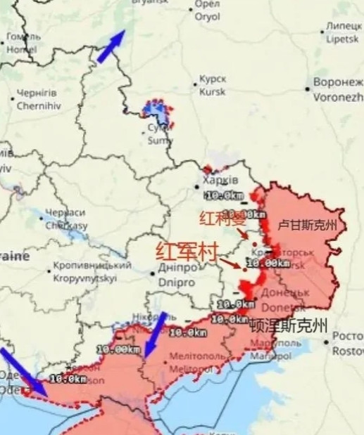 2025年7月26日下午，俄罗斯调动其11万部队中的一部分，向红军城（乌克兰称波
