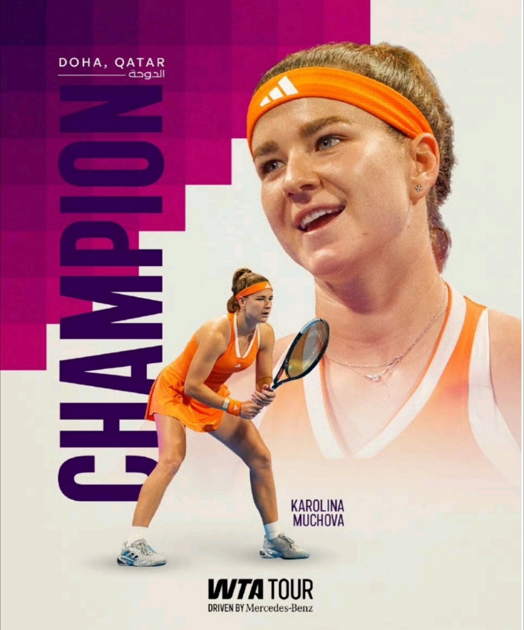 霸气登顶！穆霍娃三进WTA1000决赛终圆梦，多哈站折桂创生涯里程碑WTA100