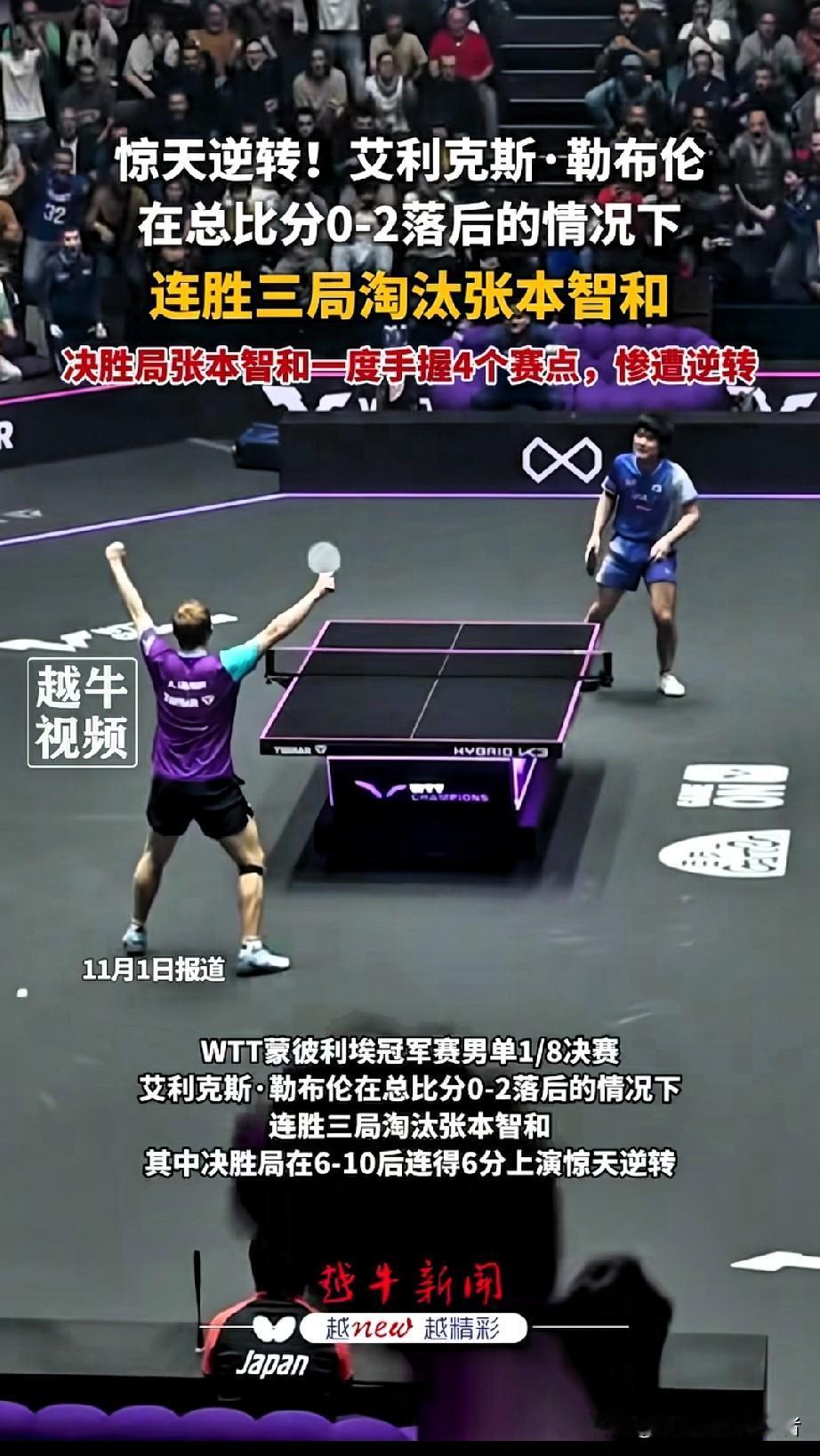 10-6领先竟遭翻盘!张本智和又一次在关键时刻“掉链子”,但对手赛后的举动引发了