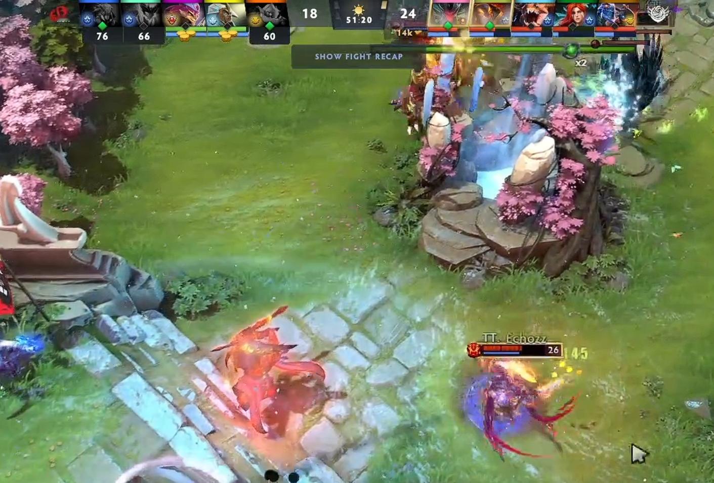 Tidebound在先被破两路的情况下完成翻盘2:0YB晋级1-1组，这把飞