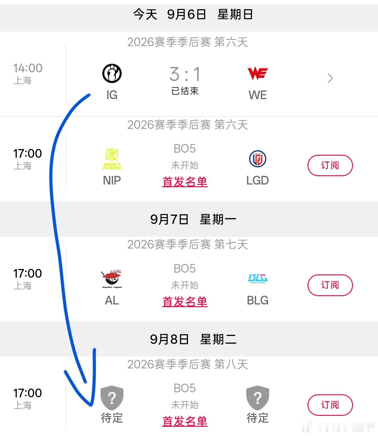 iG连胜TES与WE后，终于可以休息一天，将在9月8日对战LGD与NIP之间的胜