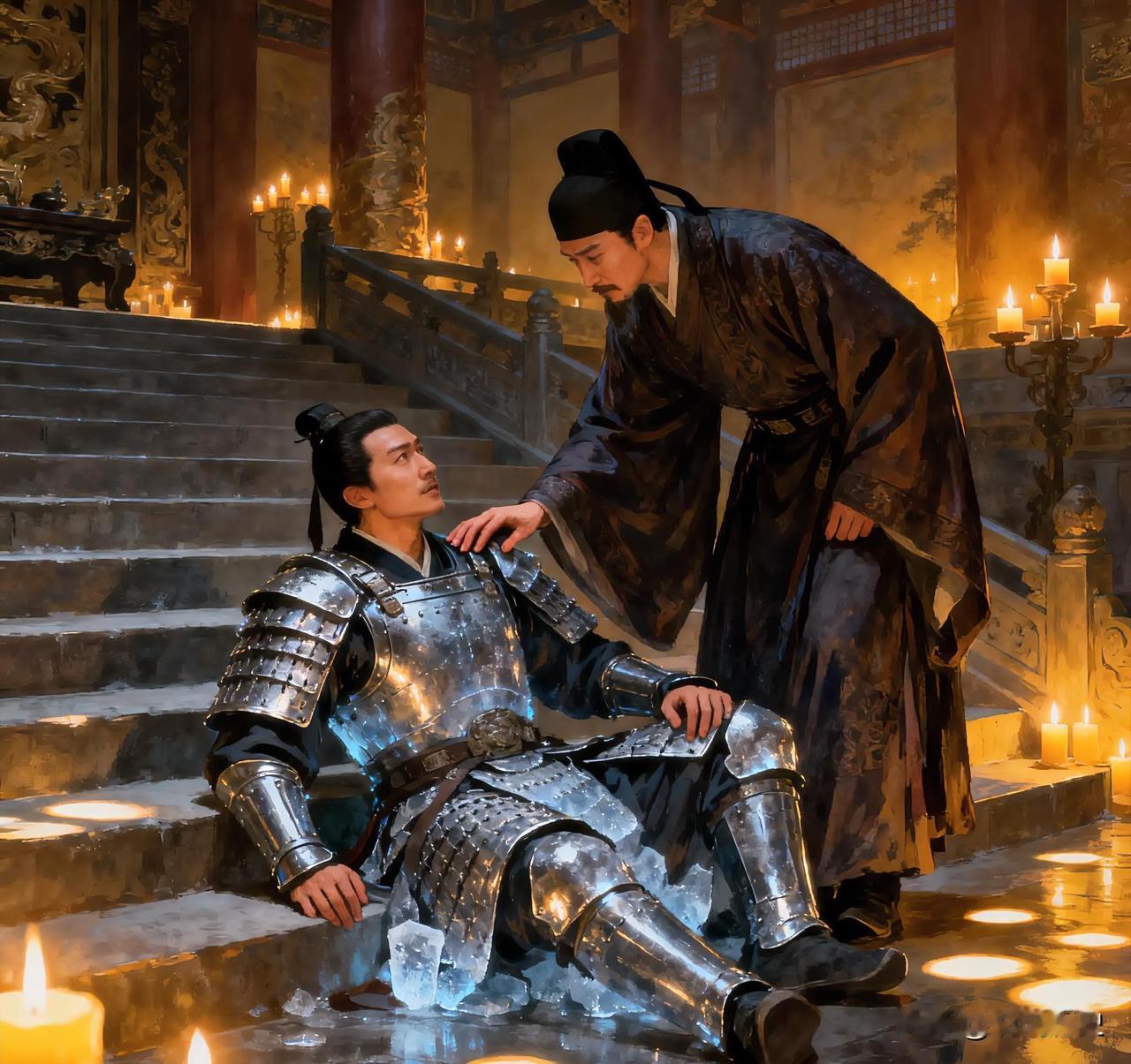 朱棣大封功臣，唯独将大将张玉的爵位空悬，张玉之子不服，朱棣指着宫阙说：你府上那五