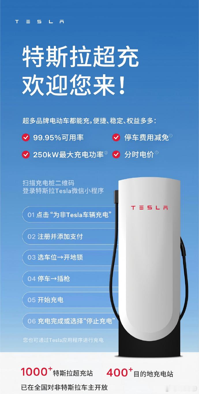 特斯拉超充向非特斯拉车主开放嗯，仔细看下活动，并不仅仅是简单的开放。而是有着分