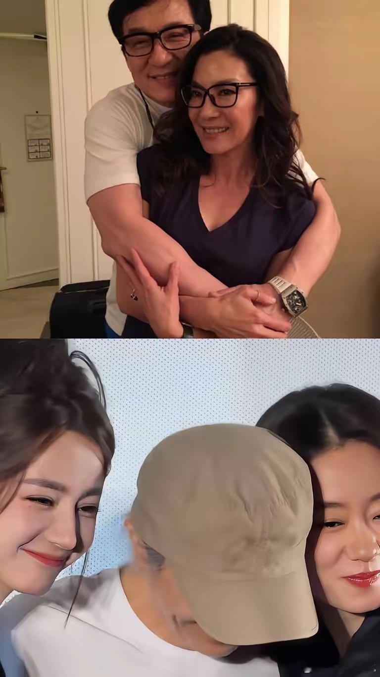 同样是与女明星拥抱，但周星驰与成龙之间差异太大了！周星驰很少与女演员或者粉丝拥抱