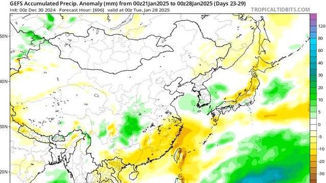 1月四轮冷空气确定, 三九寒潮或酝酿, 中东部出现大范围雨雪信号