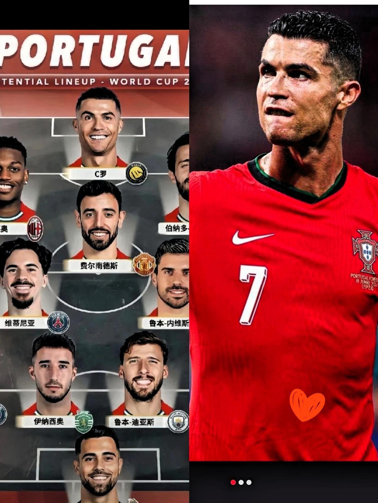 葡萄牙明年世界杯冲冠？最大变数不是对手，是C罗的首发位置！这套9.2亿欧元