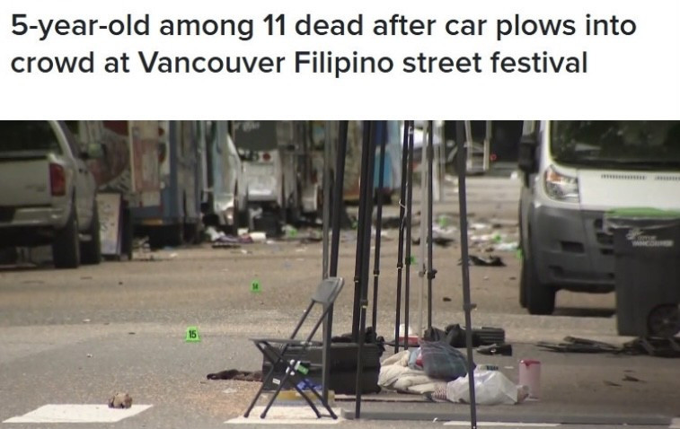 温哥华撞人死了11个太吓人了，温哥华居然发生了这么可怕的