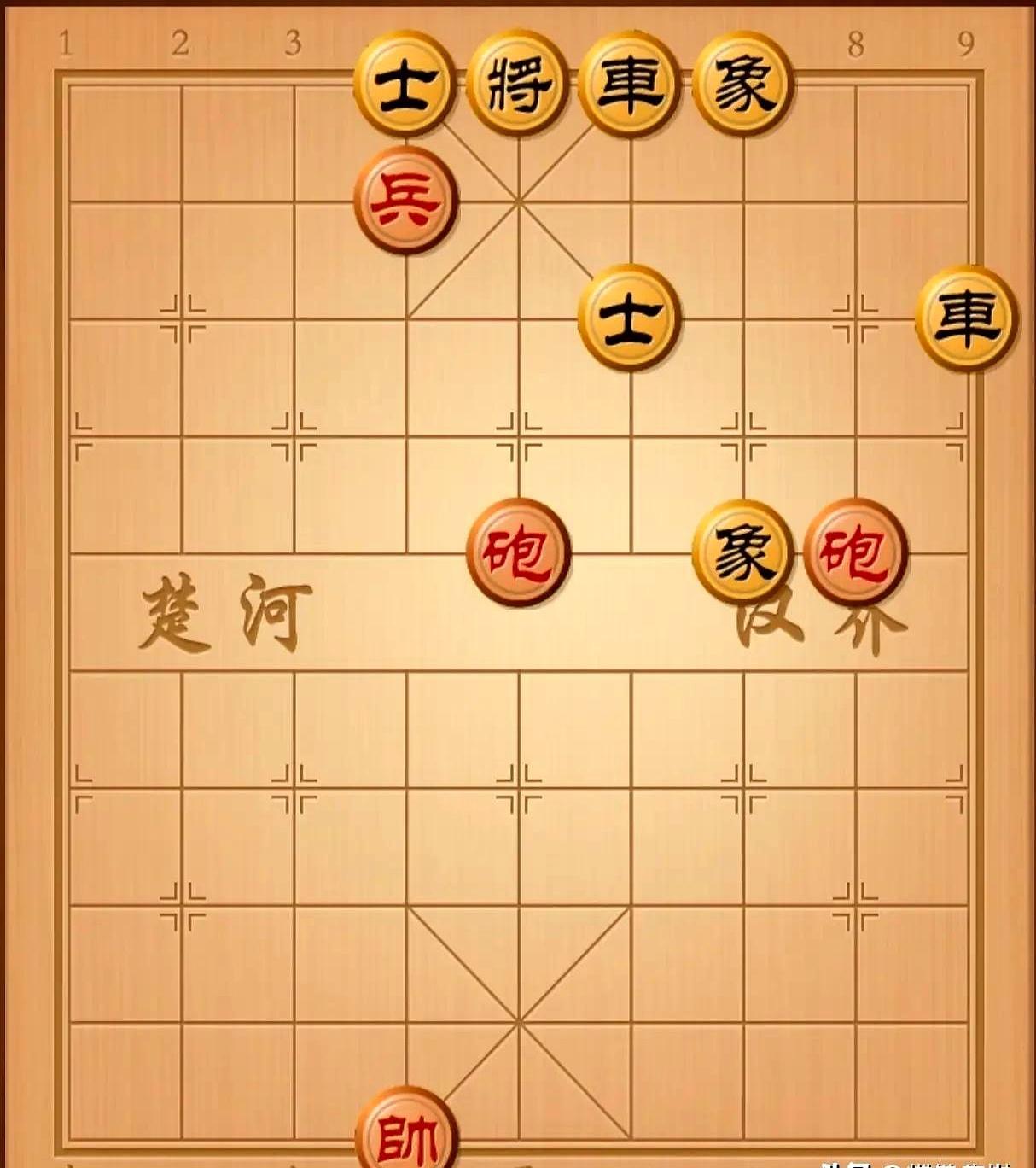 双炮一兵想赢双车？笑话！刚刷到个视频，主播把棋盘摆得花里胡哨，硬说红能翻盘