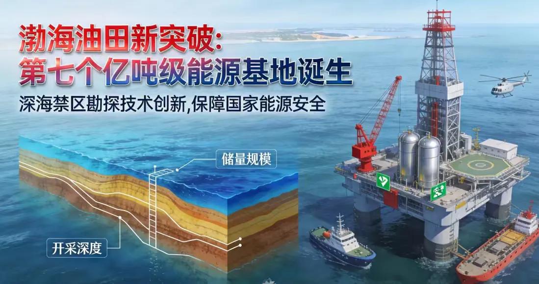 突破禁区！渤海发现第七个亿吨级油田，能源安全再添重器西距京唐港44公里的海面