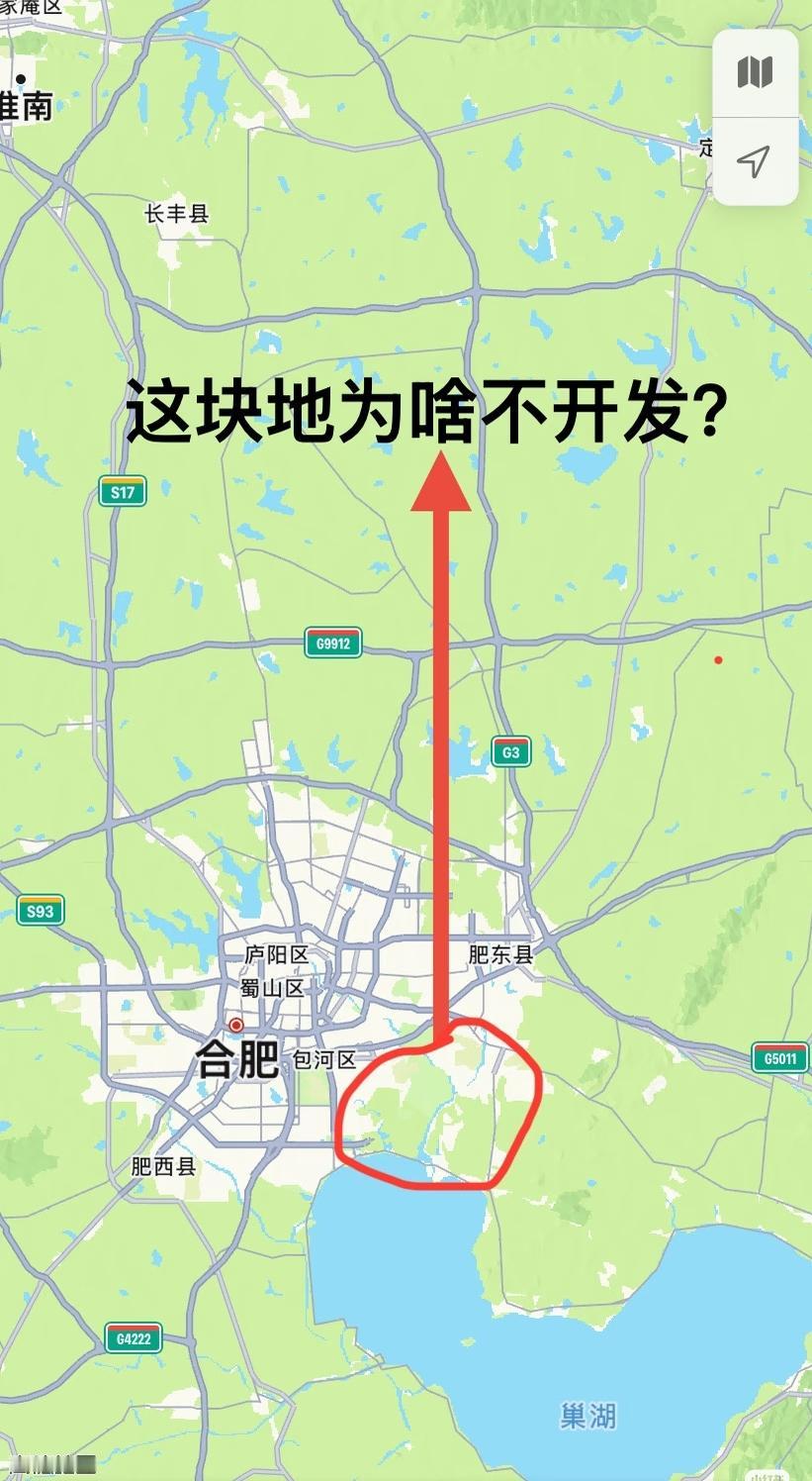 在合肥市中心的这片区域，尤其是在巢湖附近。这明明是合肥市最核心的一块地带了。但是