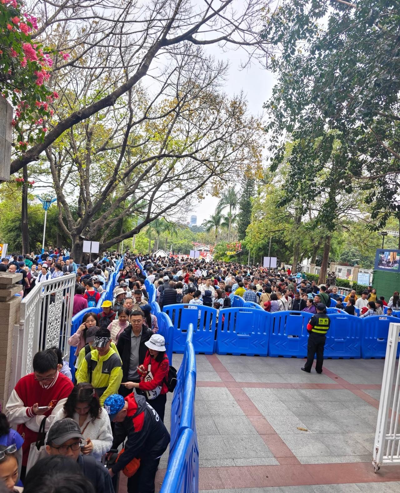 广州白云山排队，人山人海本地人散步打卡的好地方，游客登顶山巅俯瞰风景拍照留念