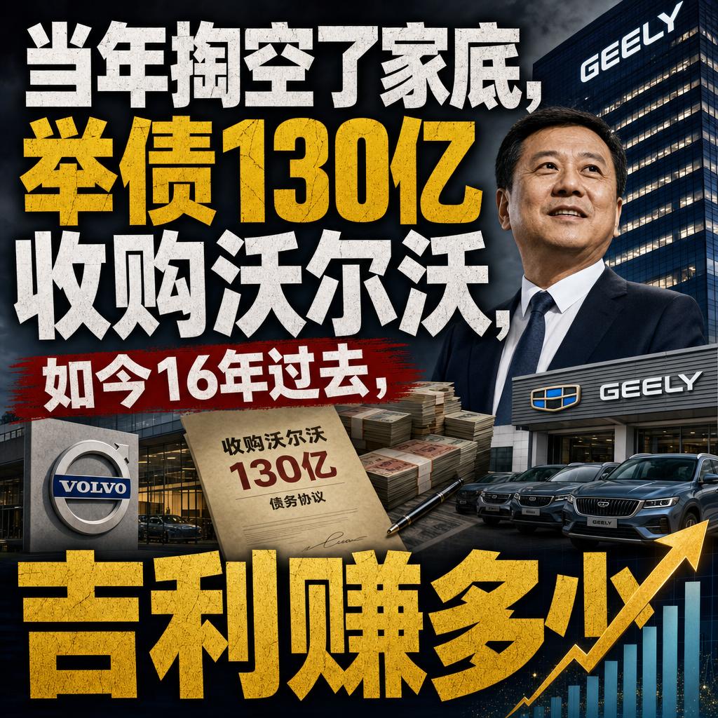 当年掏空家底、举债130亿收购沃尔沃，很多人当时都认定李书福疯了，会把吉利拖垮。