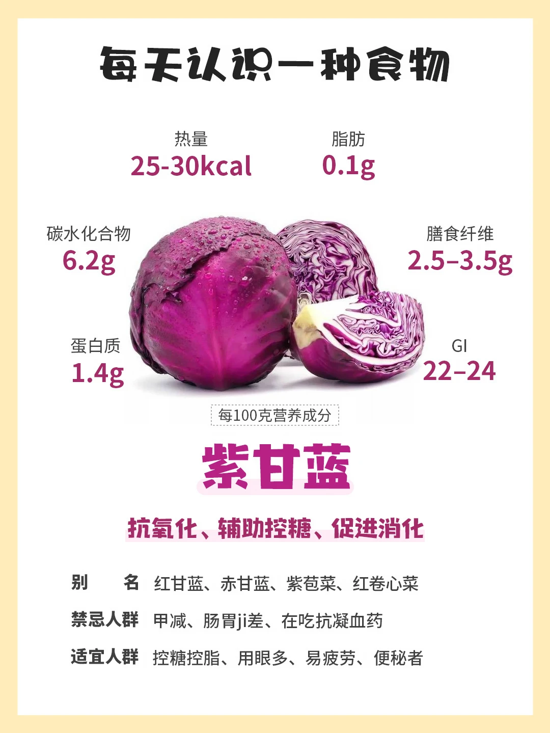 每天认识一种食物｜紫甘蓝