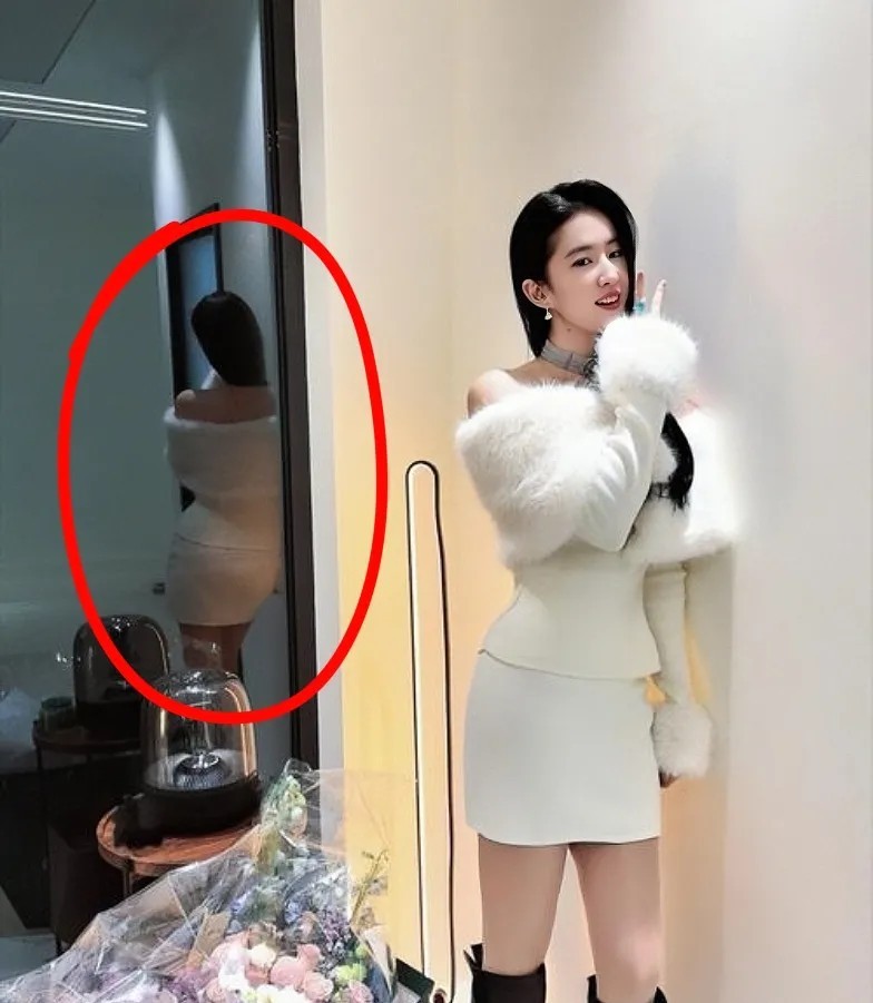 刘亦菲是不是忘了镜子会反光，灯也p歪了