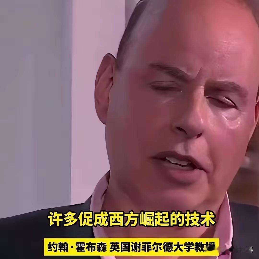 英国谢菲尔德大学教授约翰·霍布森在电视节目中说：“没有从中国引进的技术，就没有英