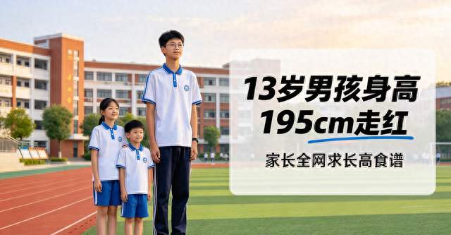 13岁男孩身高195cm走红, 家长疯求长高食谱, 专家提醒别盲目照搬