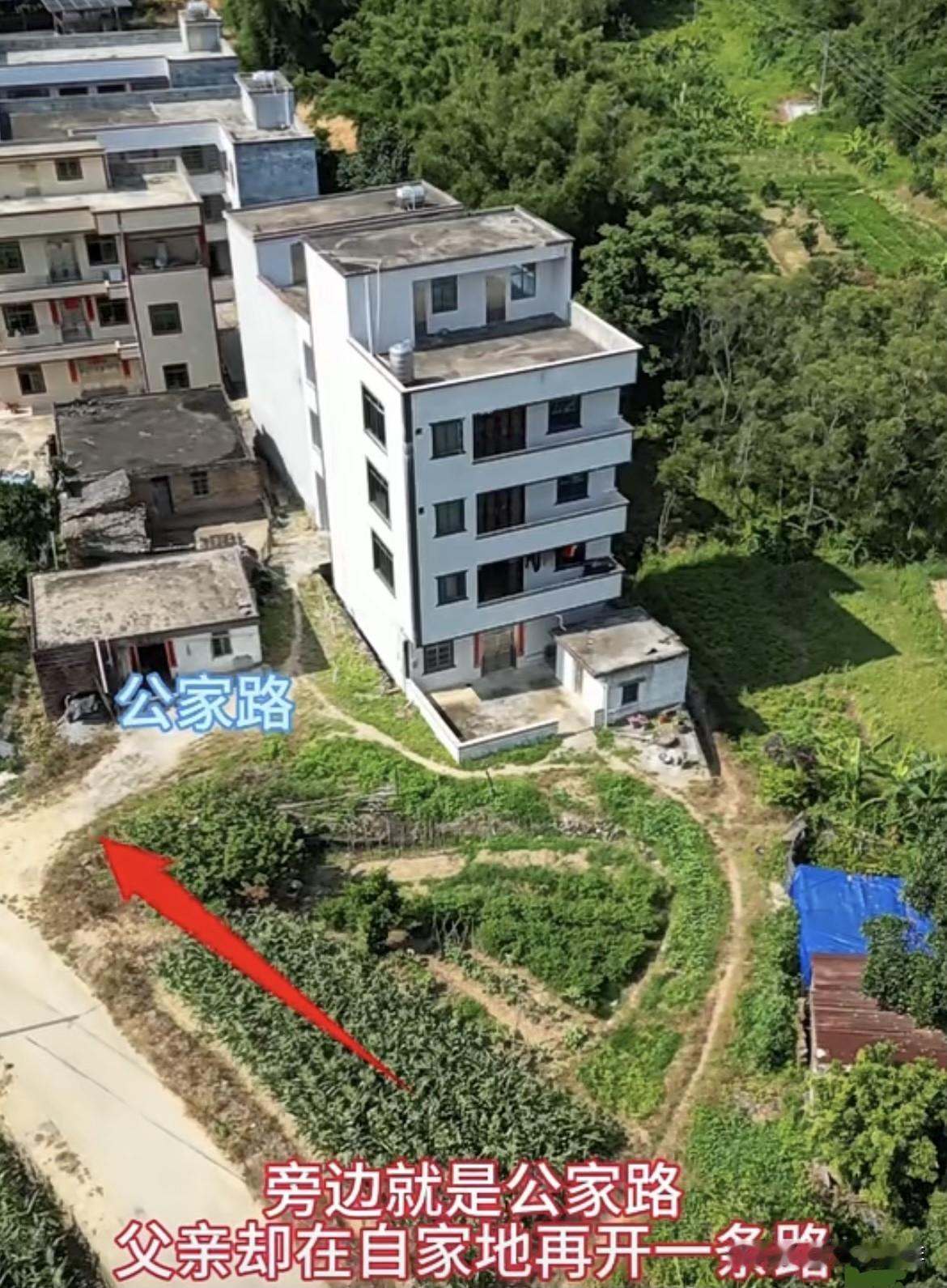 旁边就是公家路，父亲却在自家地再开一条路。这不白费自家地么，以后还可能变成