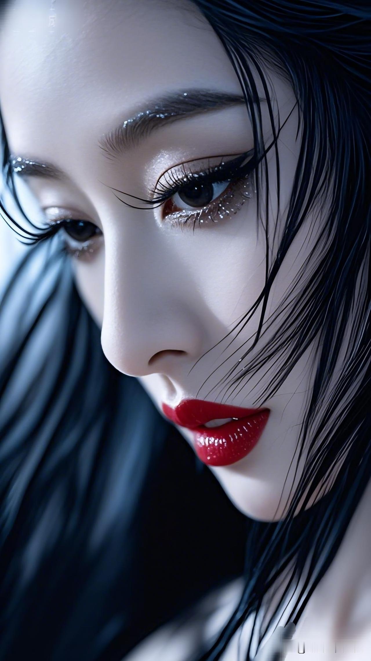 红唇轻起，似有千言。有哪些惊艳到你的「新中式」穿搭惊艳的东方美人，红唇与黑发相