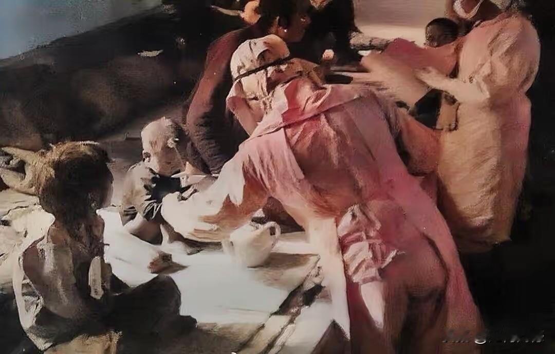 731部队中的日本鬼子穿着防护服，正在对着两个孩子做着什么，这些人间恶魔没有一点