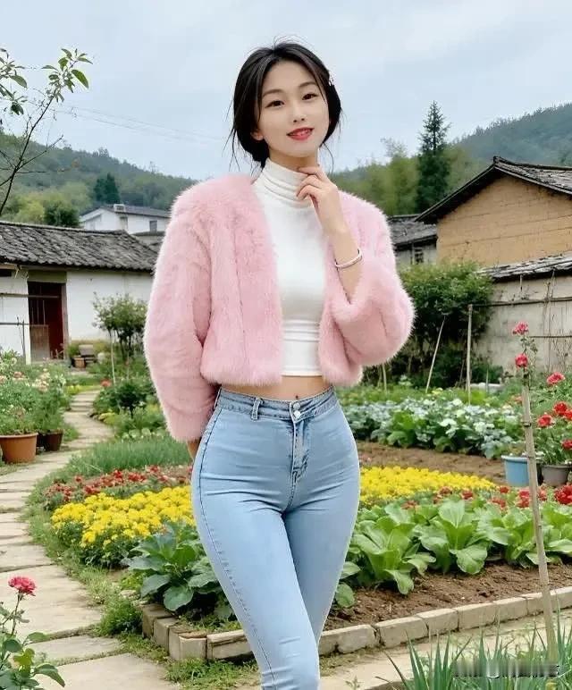 田园风，粉色外套与蓝色牛仔裤的完美搭配，绽放自然之美！🌸浅粉色系穿搭