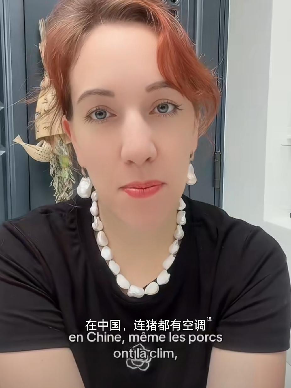 中国农村连猪都有空调这事已经被外国人发现了，一个法国女孩把视频发去了外网，然后法