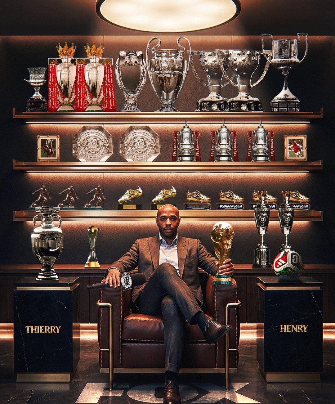 绿茵大数据！★亨利大帝的荣誉墙！亨利这职业生涯，也算是功德圆满了，该有的基本