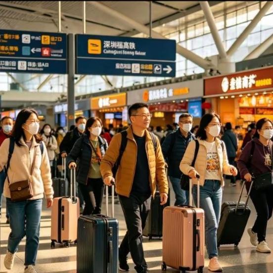 不怪香港人爱往深圳跑，换谁都上瘾现在周末关口全是往深圳赶的香港人，拖着行李