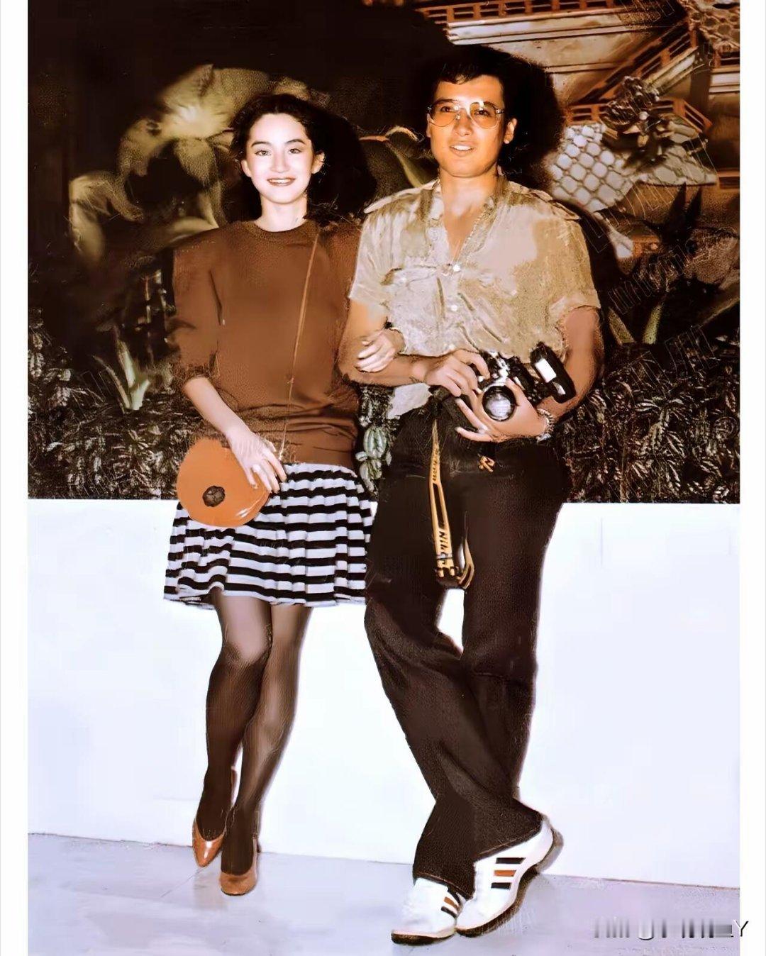 在美国旧金山刚订婚不久的秦祥林与林青霞。一九八一年，在美国旧金山刚订婚不久的秦祥