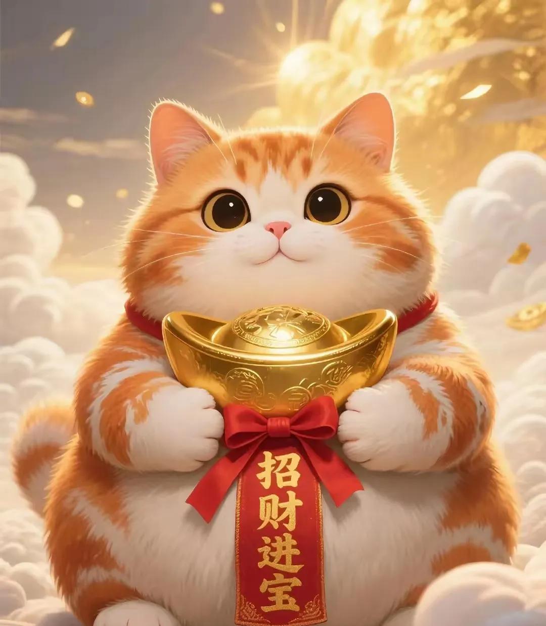 招财猫，送元宝财源滚滚往家跑