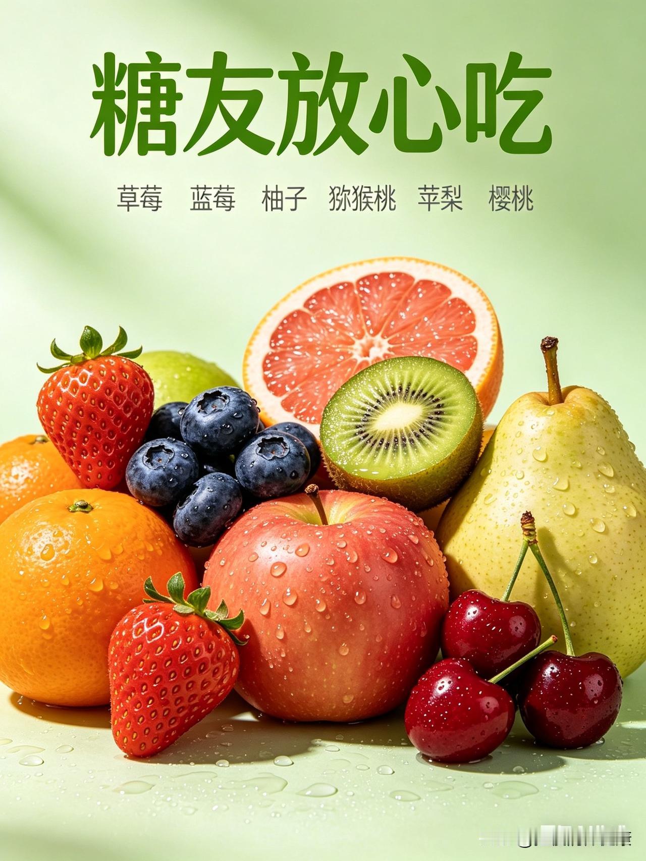 糖友别戒水果！选对低GI、低糖的，放心吃！🌟推荐吃（稳血糖）✅草莓、
