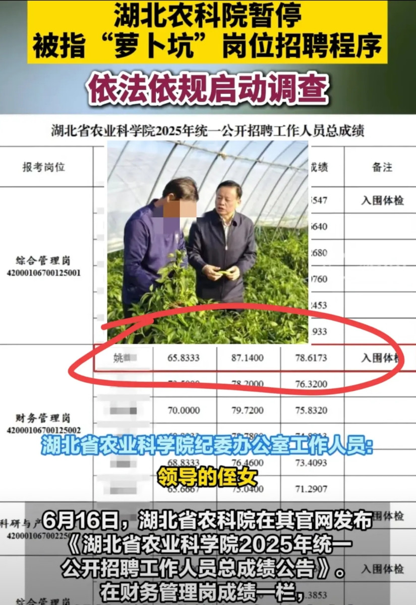 湖北农科院招聘，这个姚烨，神了！笔试65.8倒数第二，面试87.14第一，逆袭反