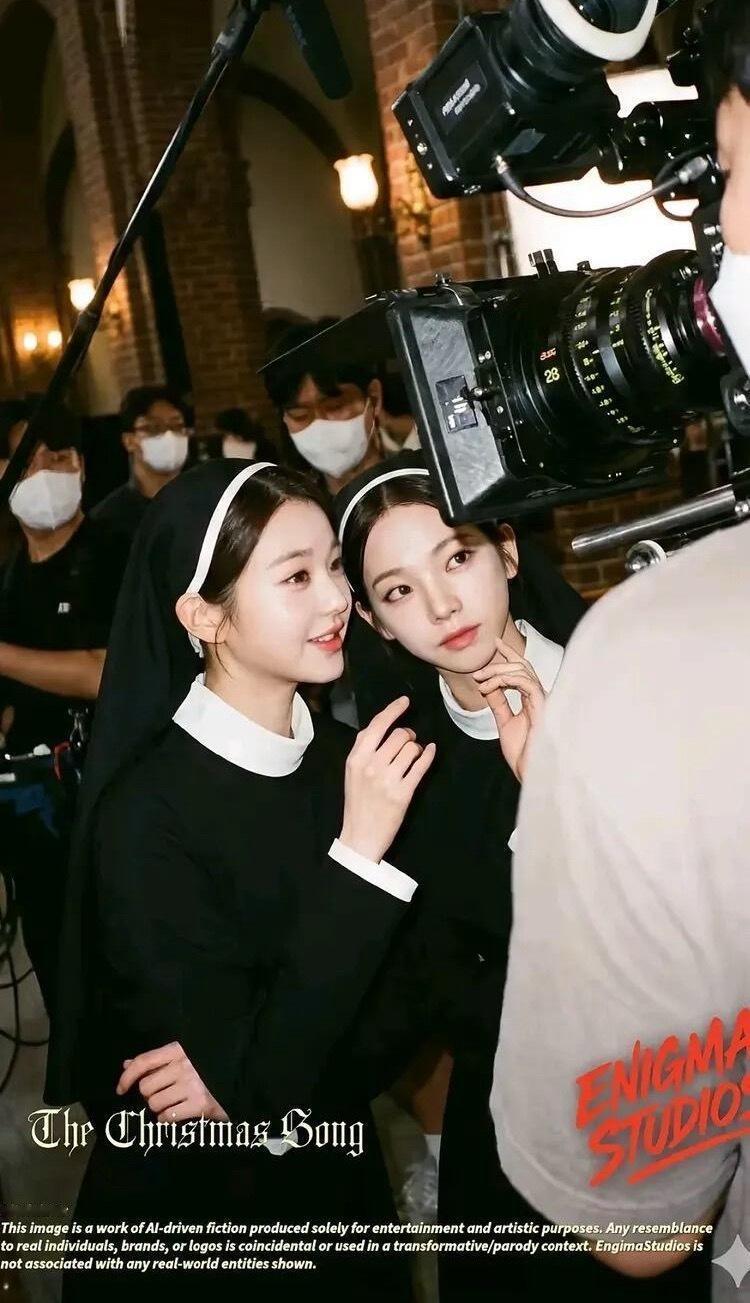 柳智敏&张元英修女服合照，仿佛做了夫妻一般……