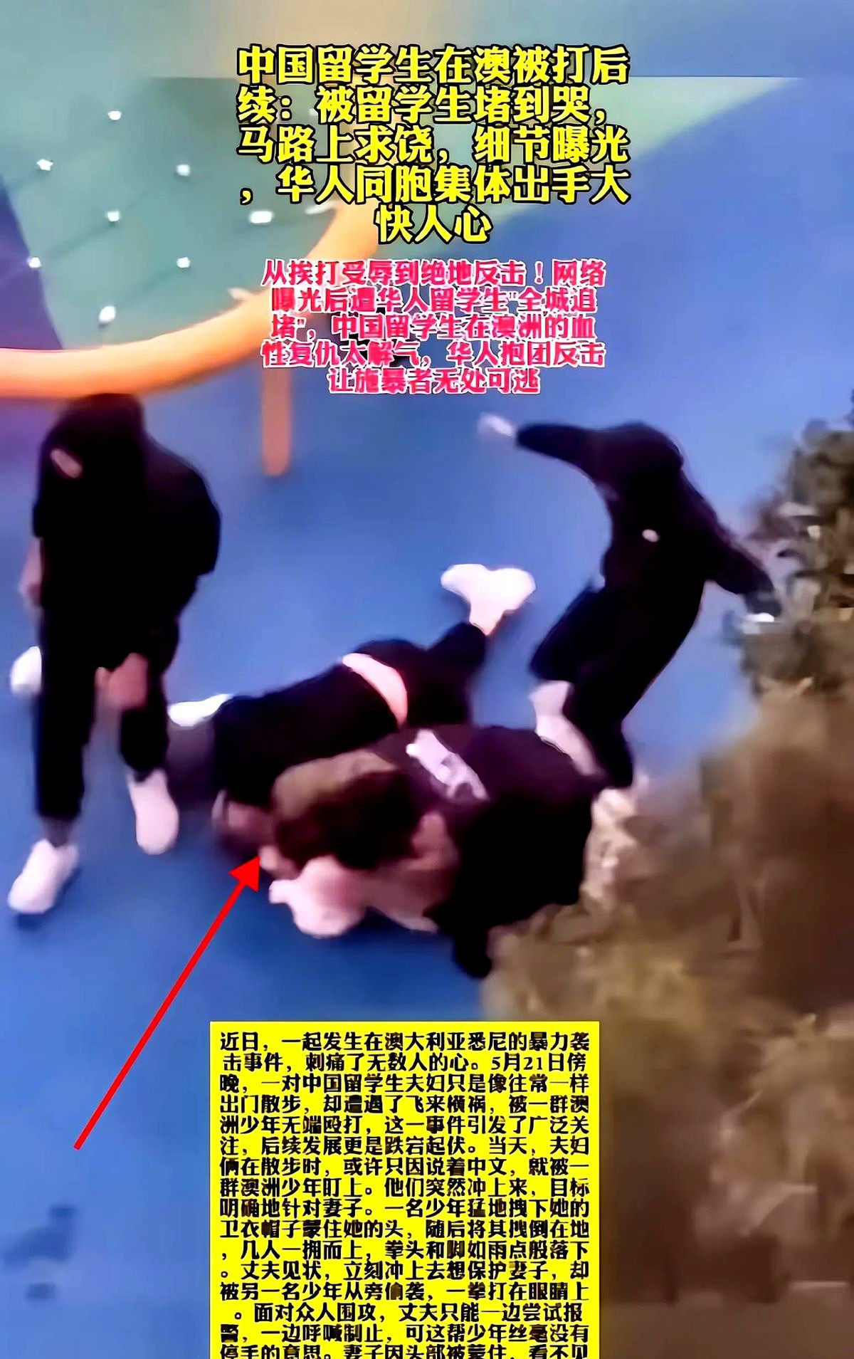 小混混街头挨揍，悉尼留学生真刚---你敢信吗？！就在昨天